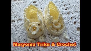 كروشيه لكلوك /حذاء /جوارب / شراب بناتى وردة أنيقCrochet flower socks#مريومة_تريكو _كروشيه