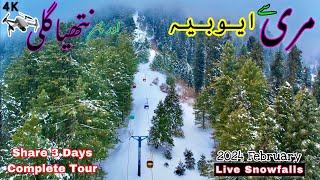 MURREE GPO To Nathia Gali , Ayubia chairlift Live snowfalls Tour’s 3 Day Complete Details video