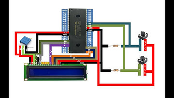 Shift text left/right on 16 x 2 LM016 LCD using 2 push buttons with PIC16F877A. #electronics