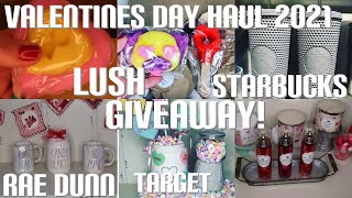 New Valentines Day Haul-Lush-Target-Hobby Lobby-Rae Dunn-Starbucks 2021 Bath \& Body Works Giveaway