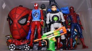 Box with Toys: Marvel Action Figures, Cars, Spider Man and More