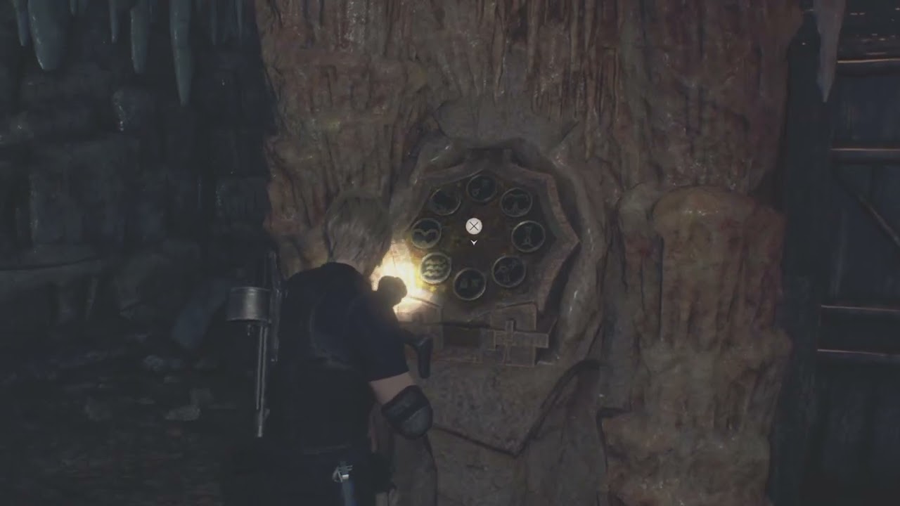Resident Evil 4 Remake: Stone insignia puzzle 1 (lake cave)