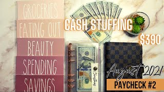 CASH ENVELOPE STUFFING + SINKING FUNDS | August 2021 | Paycheck #2