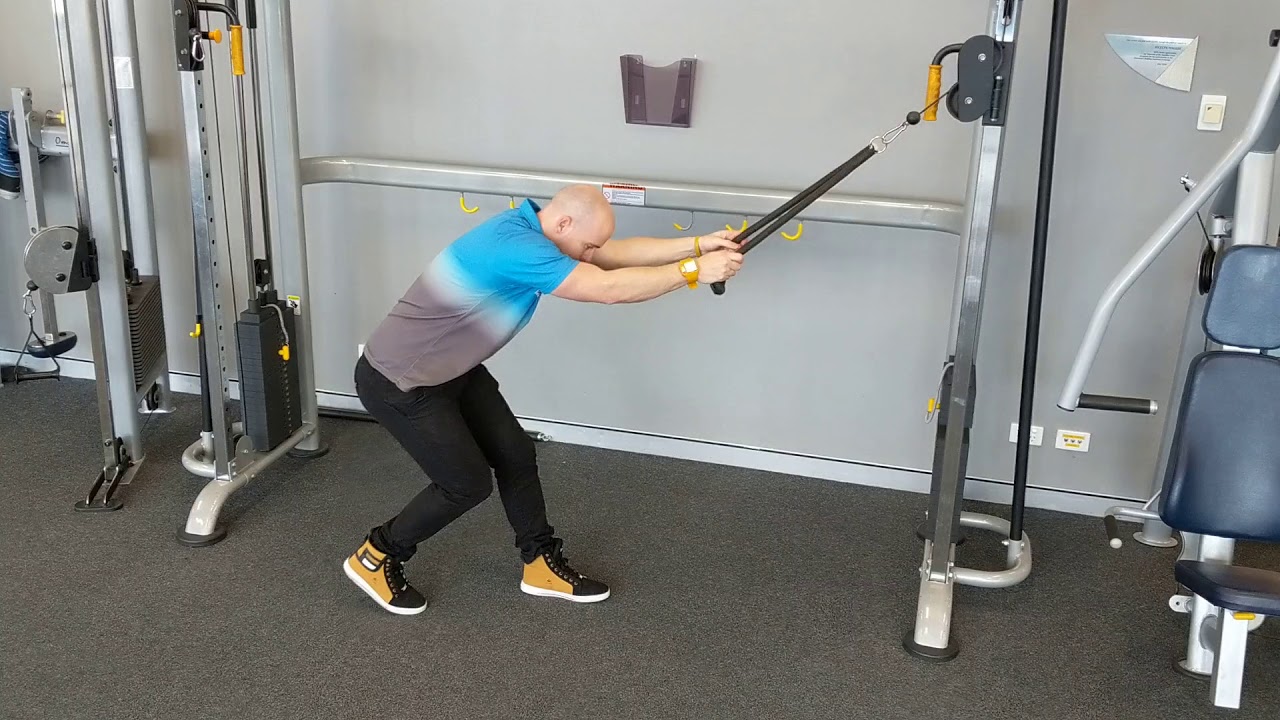 Cable Row (step back, rope handle)