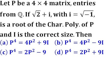 Cornell University || cayley hamilton theorem || iit jam 2019 linear algebra
