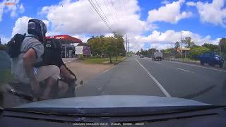 Aussiecams - Bike Blasts Red Light, Smashes Car… Then Does a Runner Logan Aussiecams Red Light Runner Collects Another Victim