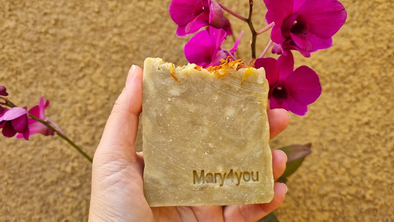 Sabonete Natural de Argila Branca com Calêndula #hotprocess #diy / Mary4you #173