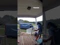 Amazon driver JUMPS fence to dodge chickens #shorts