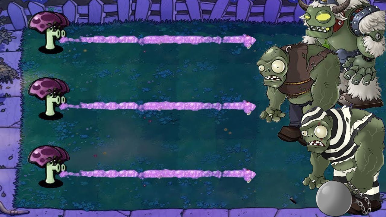 Plants vs Zombies Hak - Scaredy Shroom vs Gargantuar vs 999 Zombie ...