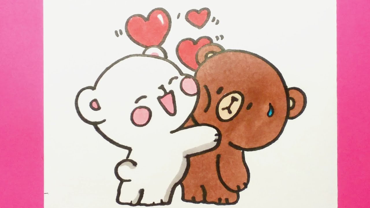 HOW TO DRAW HUGGING BEAR, CUTE AND EASY - YouTube