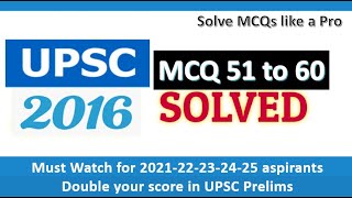 UPSC Previous Year papers SOLVED | 2016 MCQ 51 to 60 screenshot 3