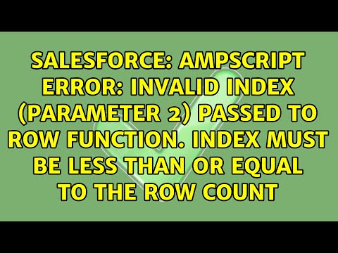 Ampscript error: Invalid