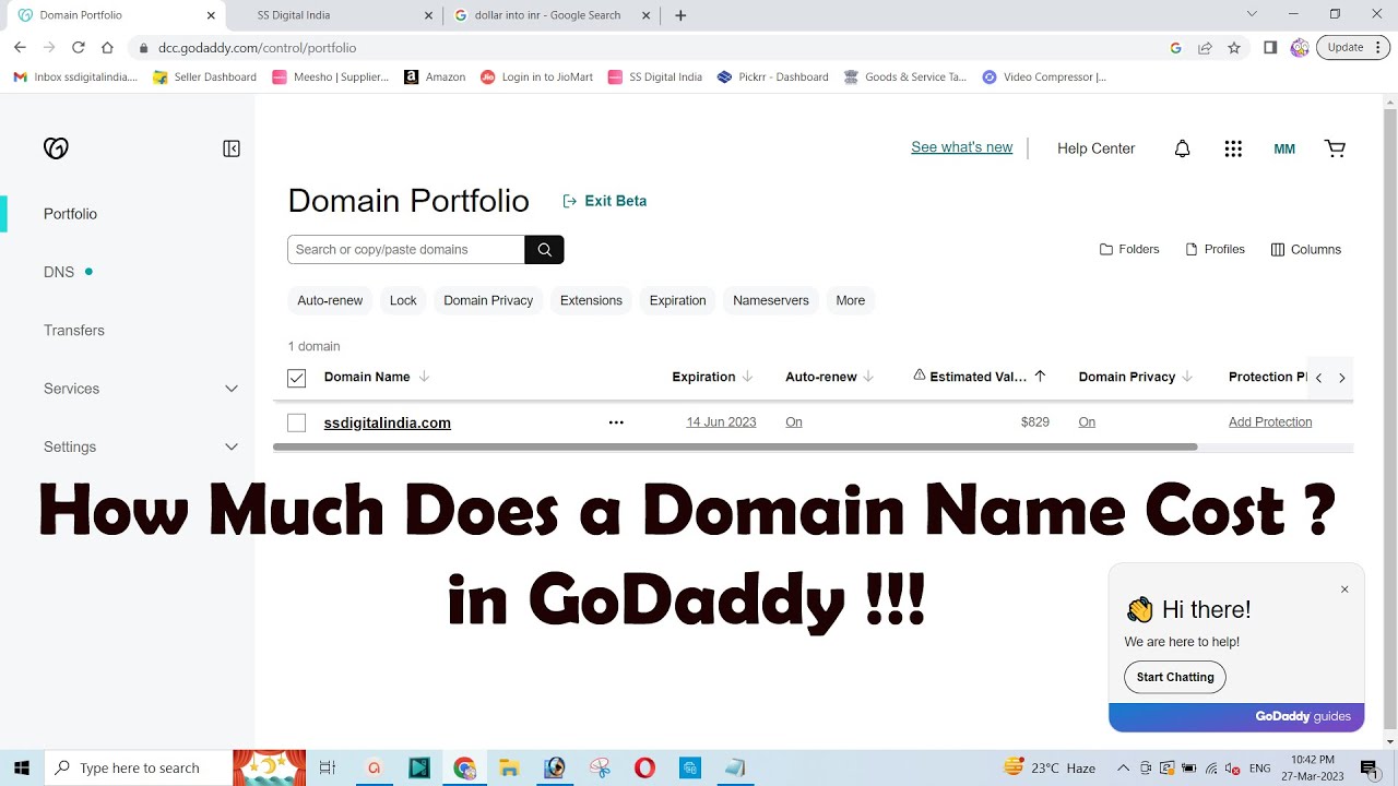 How Much Does A Domain Name Cost In GoDaddy YouTube