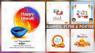 Happy Diwali + Dhanteras Banner, Flyer, Poster PSD !! Banner psd, Poster psd, Flyer psd screenshot 3