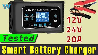 Review of N20 12V 24V LiPo Lead Acid LiFePO4 10A/20A Smart Charger