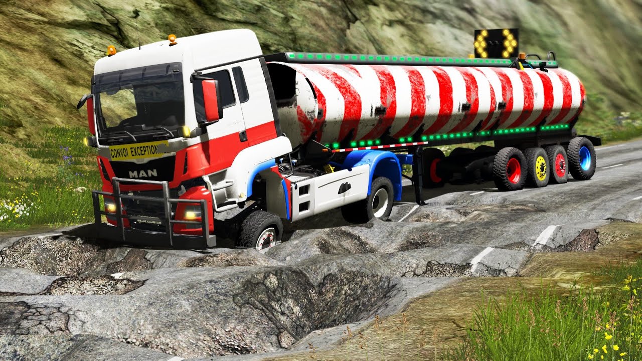 Trucks vs Potholes #91 | BeamNG.DRIVE