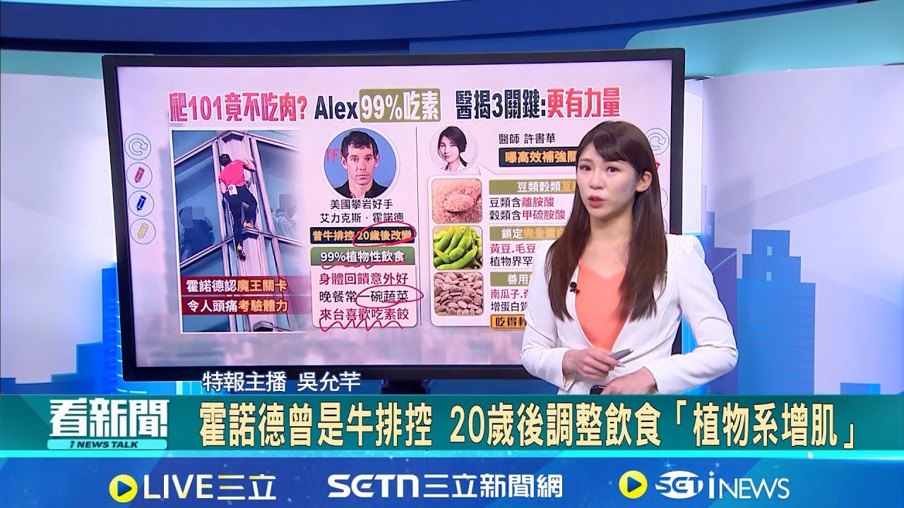【＃熱話題放送】99%植物性飲食也很猛! 揭霍諾德超好體力祕密 霍諾德曾是牛排控 20歲後調整飲食「植物系增肌」│新聞一把抓20260126│三立新聞台