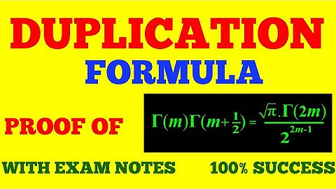 DUPLICATION FORMULA || GAMMA FUNCTION || STATE AND PROVE DUPLICATION FORMULA FOR GAMMA FUNCTION||