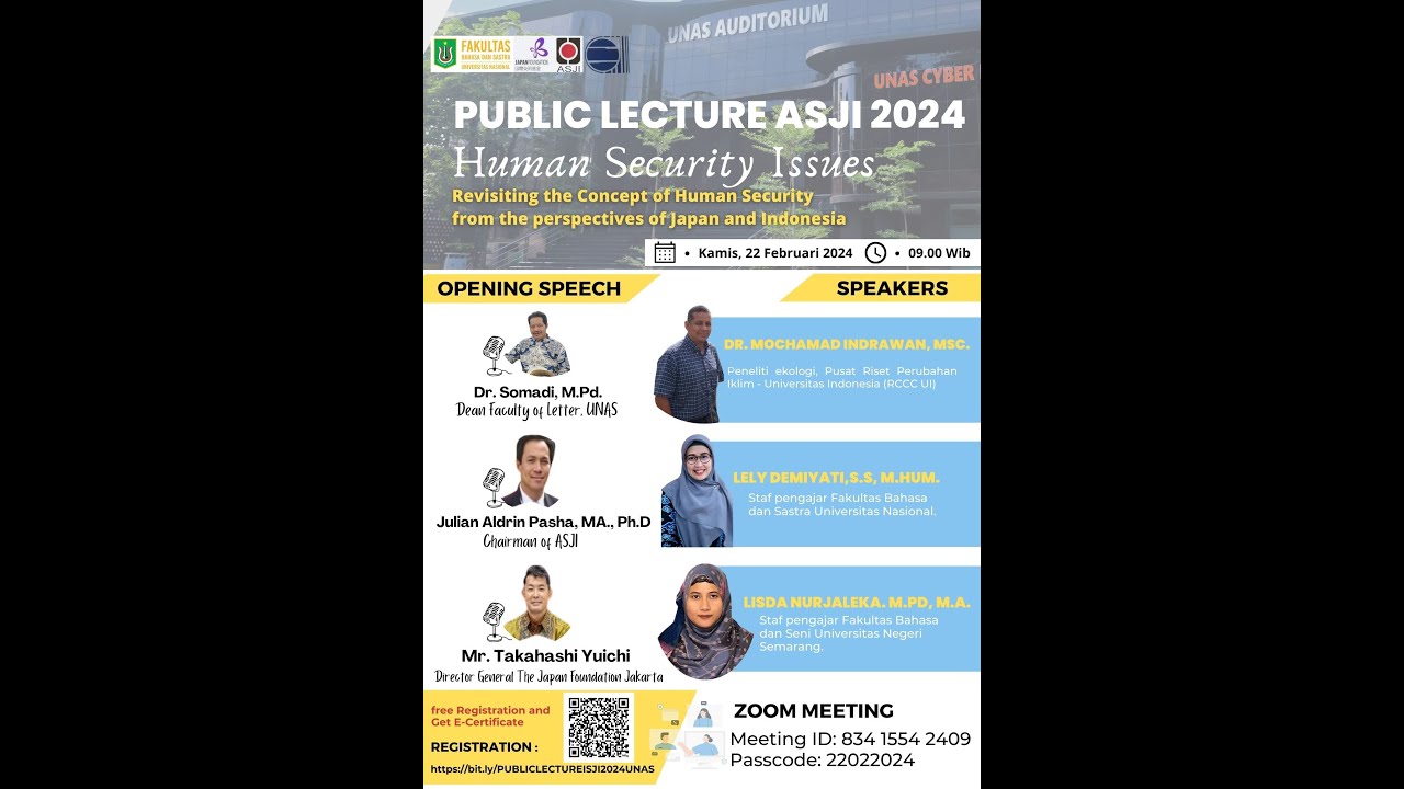 PUBLIC LECTURE ASJI 2024 Human Security Issues - YouTube