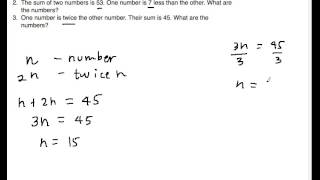 Word Problem Number Problem 3
