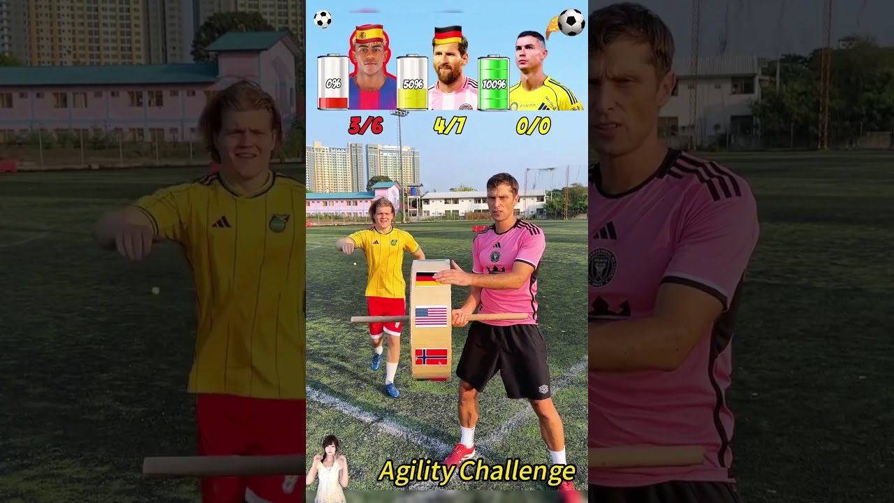 🧠 Agility Challenge | Which soccer player is the smartest!? 🙈 #Funny