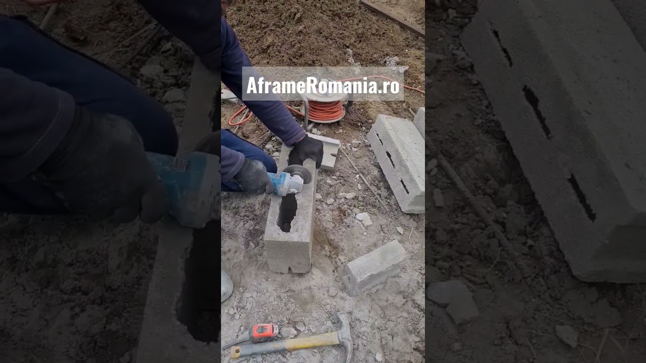 Cutting concrete brick in half bricks brickbuilder bricklaying YouTube