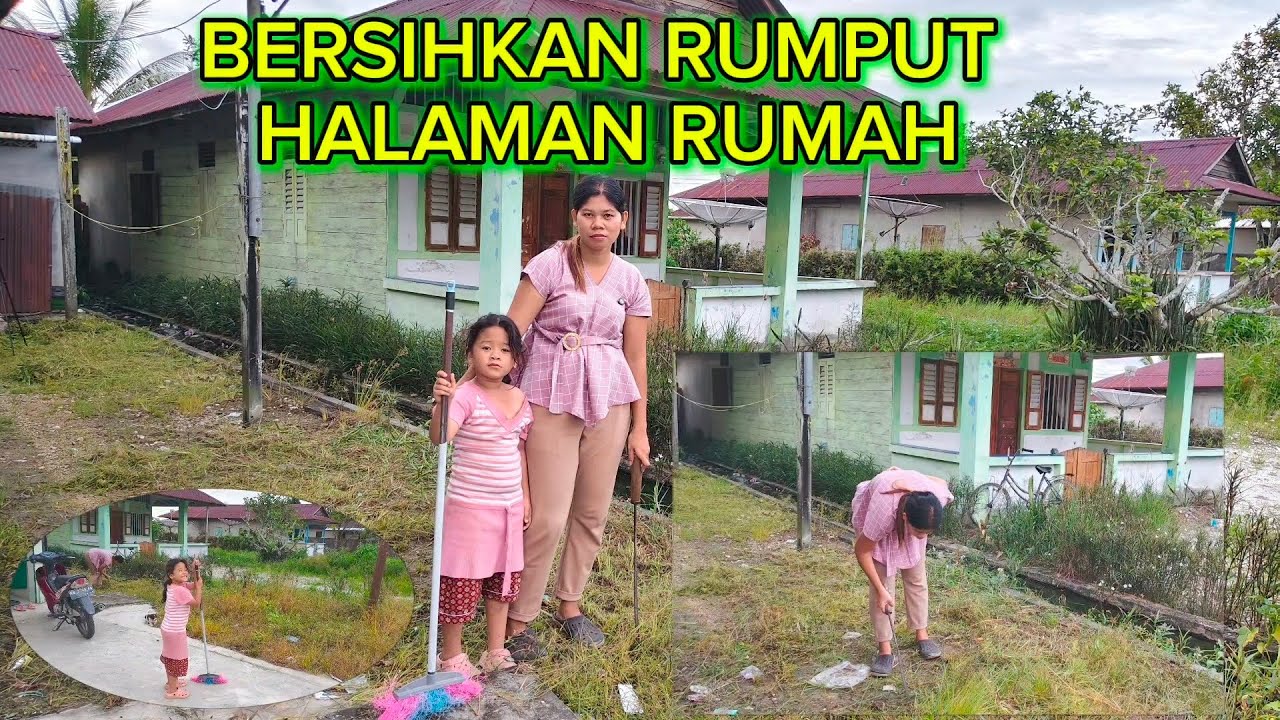PERGI SARAPAN PAGI BERSAMA SUAMI & ANAK ANAK DAN LANJUT BERSIHKAN RUMPUT DI SAMPING RUMAH