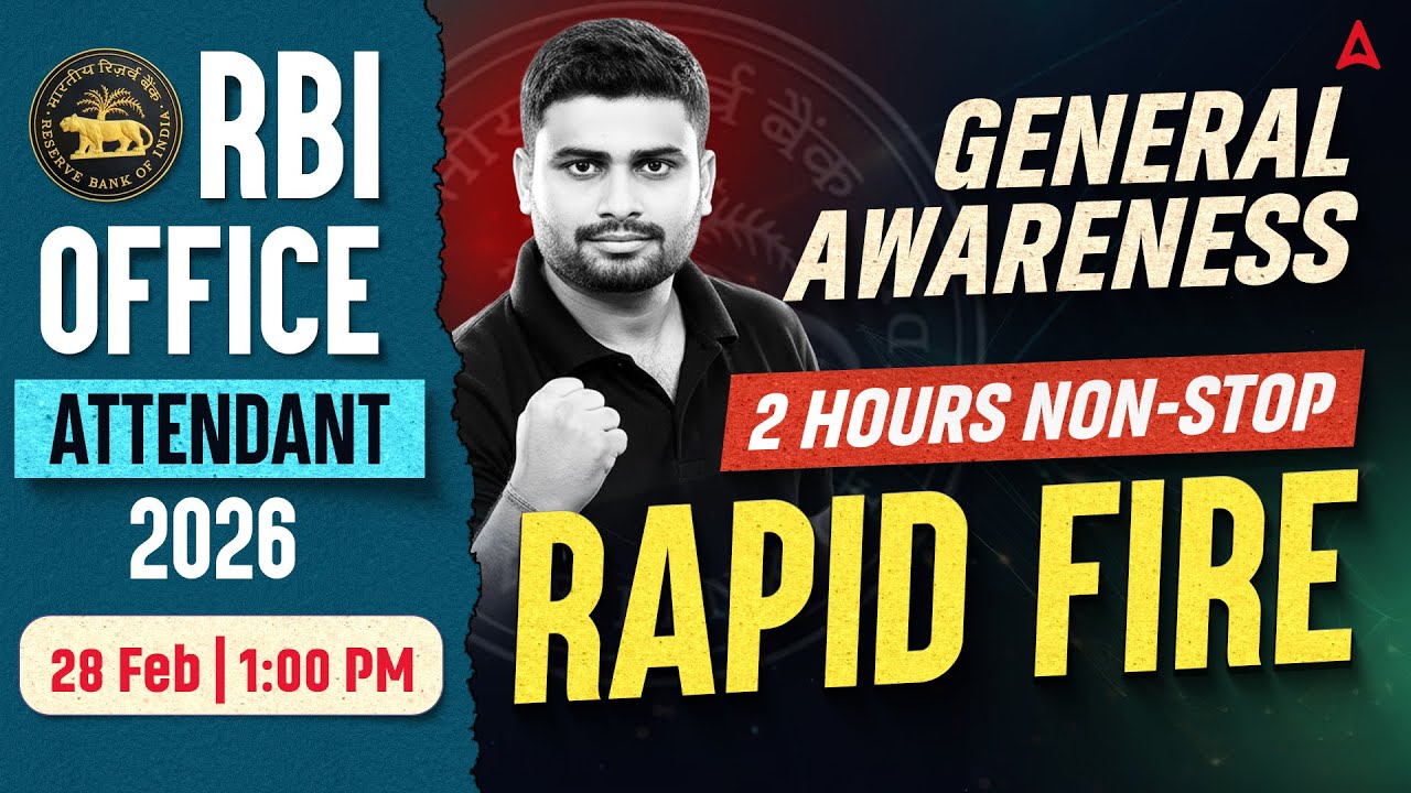 RBI Attendant General Awareness 2026 | GA 2 Hours Non-Stop RAPID FIRE 🔥| By Vaibhav Sir