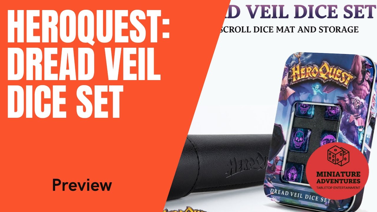 HeroQuest Dread Veil Dice Set and Scroll Pre-Order