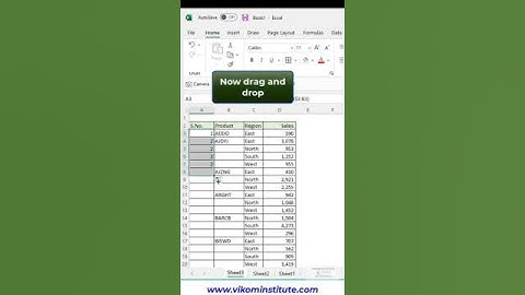 Auto Indexing in Excel