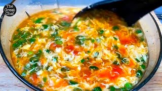 Tomato Egg Soup Recipe The Best Tomato Egg Drop Soup | By The Great Chef.