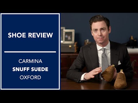 Carmina Punched Captoe Oxford in Snuff Suede - Shoe Review | Kirby Allison