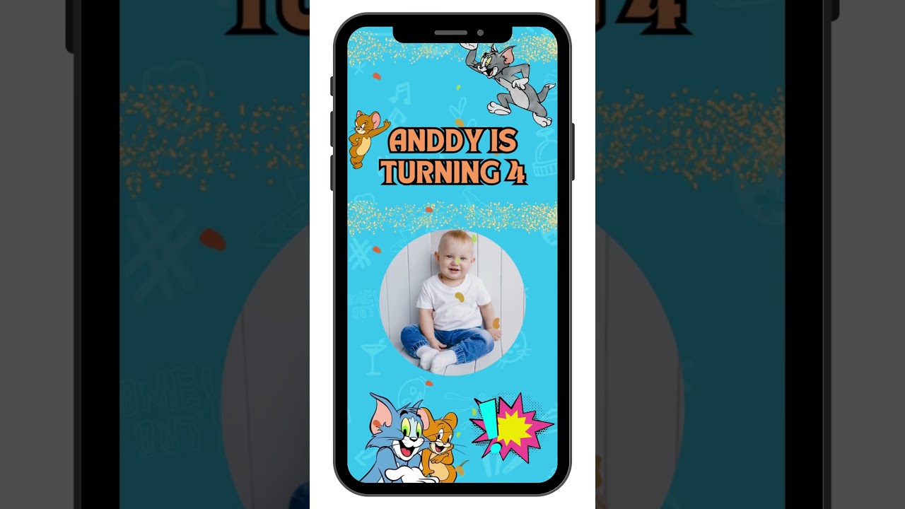 Tom and Jerry Birthday Video Invitation | Digital invitation | Birthday invitation