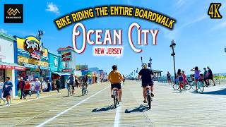 Ocean City NJ Boardwalk 4K | Morning Bike Ride 🚴♂️🌅