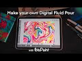 Digital Fluid Pour Tutorial, IbisPaint Digital Fluid Art #fluidart #ibispaintx #digitalart