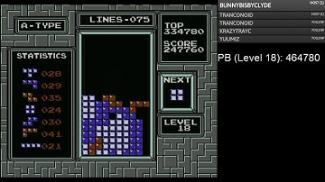 NES Tetris: 531,600 at Level 18 Start