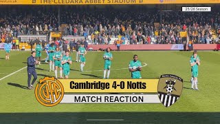 MATCH REACTION - Cambridge United 4-0 Notts County