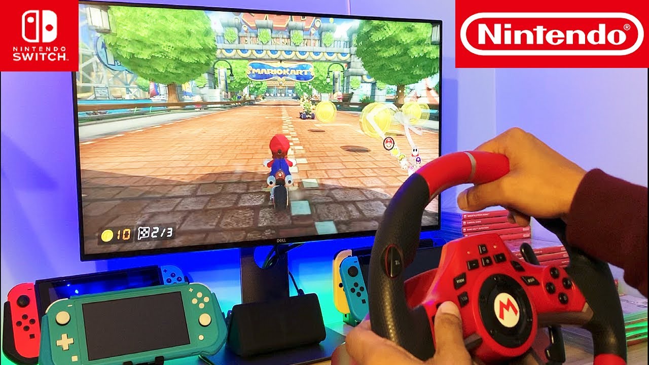 Mario Kart 8 Racing Wheel HORI Nintendo Switch Gameplay YouTube