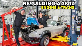 REBUILDING AN ABANDONED DATSUN 280z | BUILT ENGINE INSTALL Ep. 1