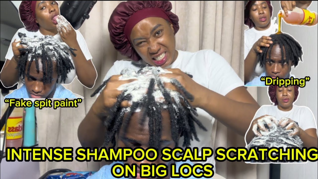 ASMR: FAST&AGGRESSIVE SCALP SCRATCHING USING SHAMPOO,FAKE SPIT PAINT ON DIRTY LOCS FT USMAN 
