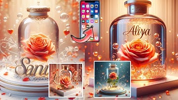How To Create transparent glass flower name photo editing| Bing image Creator #meta #dp #2024 #viral
