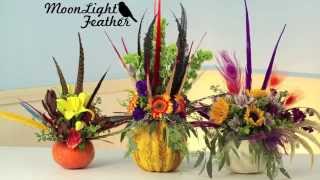 Halloween / Fall Pumpkin Flower Arrangement from Moonlight Feather