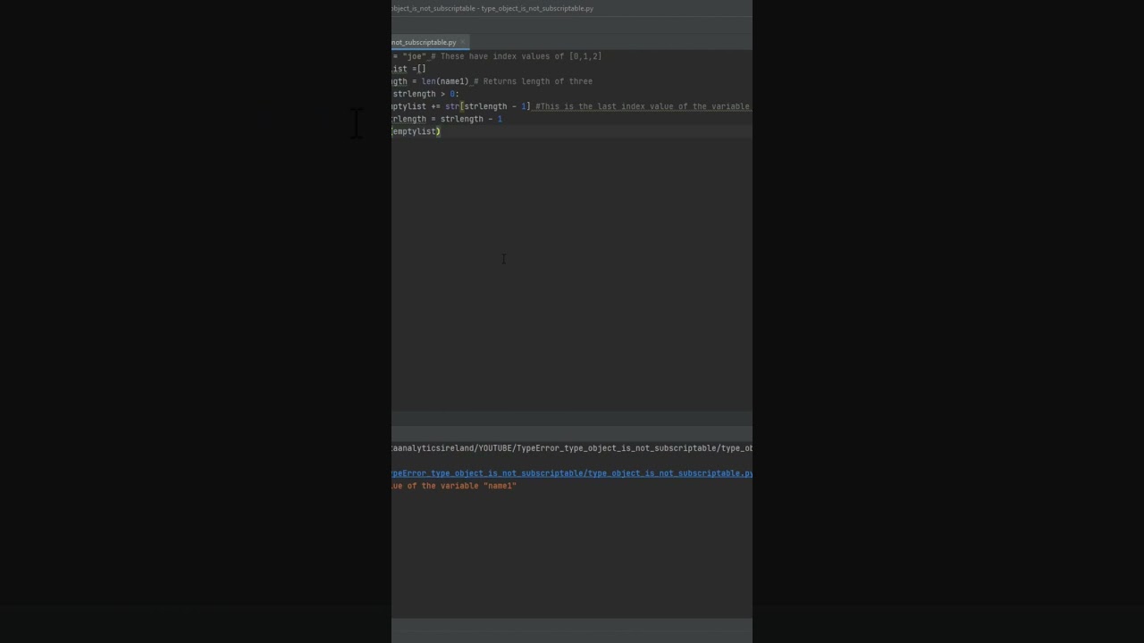How to fix type error: Type object is not subscriptable - YouTube How To Fix Type Error: Type Object Is Not Subscriptable - Youtube