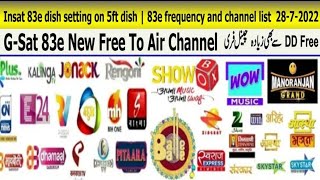 Insat 83e dish setting on 5ft dish | 83e frequency and channel list  28-7-2022