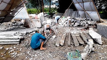 Cuộc sống mưu sinh bằng nghề chẻ cột đá ở Sốc Triết, Cô Tô, Tri Tôn, An Giang 13/12/2018