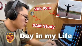 5AM BRUTAL Productive Day in My Life 📚 Balancing 8h Study + 20k Marathon Training | Study Vlog