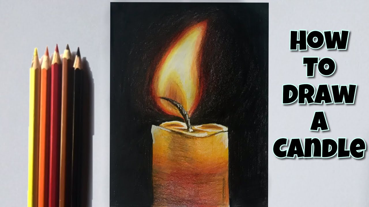 How to Draw Realistic 😱 BURNING CANDLE (step by step) Tutorial - Oil  Pastel Drawing/Painting - YouTube