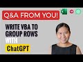 Coding with ChatGPT: Write VBA Code to Group Unknown Rows