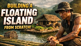He Built a Floating Island From Scratch – No Electricity, Just Survival Skills!