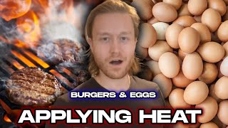 APPLYING HEAT (Ep.1): BURGERS & SOFT BOILED EGGS | The Non-Cooking Cooking Show screenshot 1